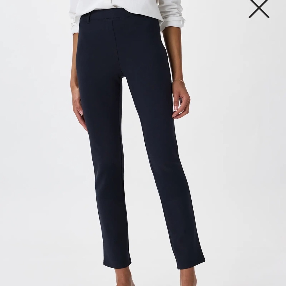 Quince Ultra-Stretch Ponte Straight Leg Pants Navy Size Large